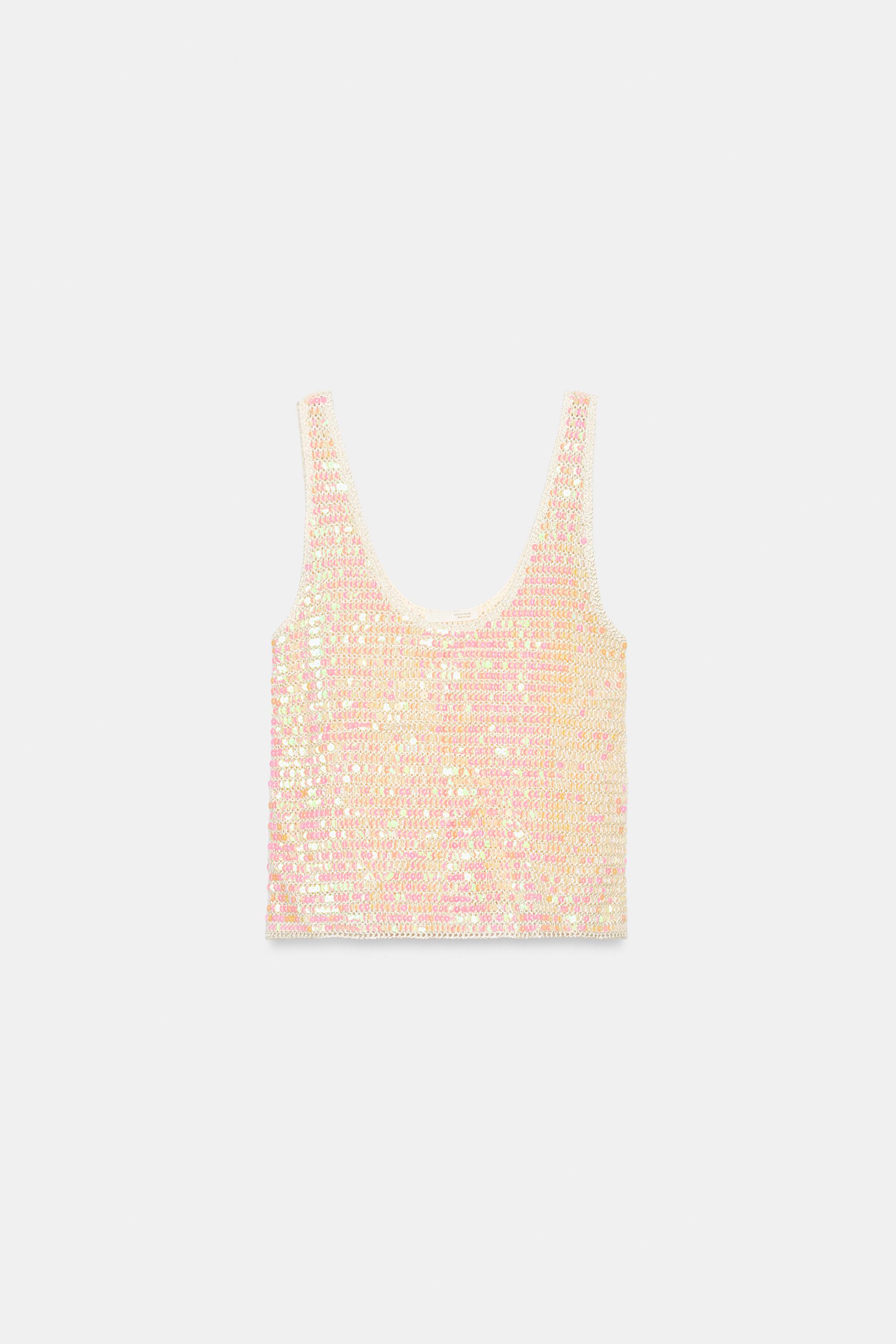 TOP À BRETELLES ET PAILLETTES